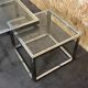 Coffee table chrome & brass 2 nesting tables