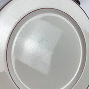 Set of 6 flat plates Villeroy & Boch, burgundy/purple rim, 20th century.