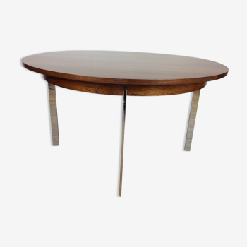 Mid century rosewood and chrome dining table by merrow associates
