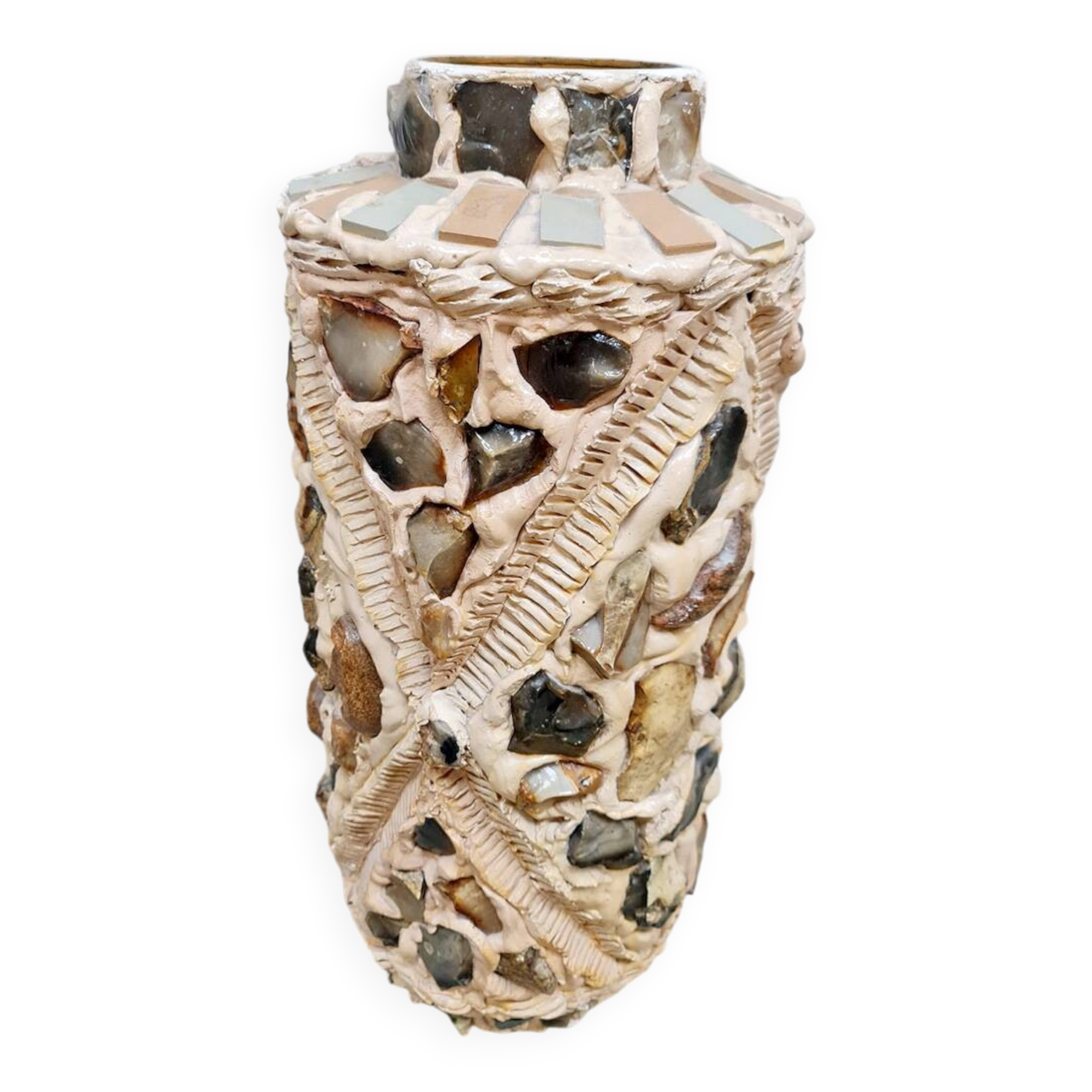 Vintage ceramic stones vase ''Mixed minerals''