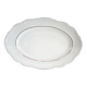 Oval porcelain plate with double gold line, hand-painted.