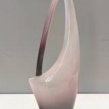 Purple, Pink and White Hand-Painted Ceramic Vase by Ariele, Turin, Italy