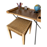 Vintage folding desk in wood and metal – 1960s