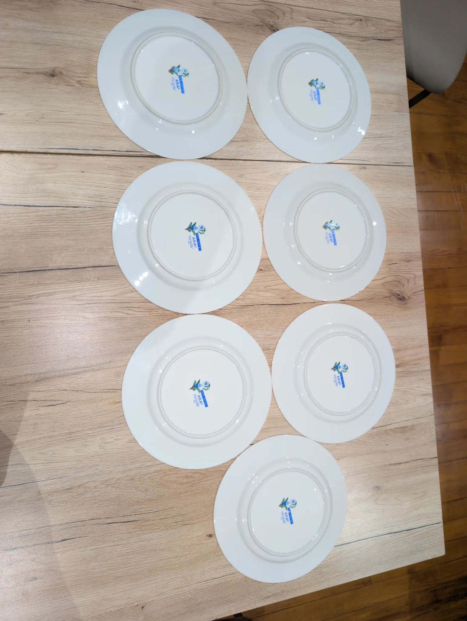 Lot 7 Large Flat Plates Porcelain ARA Pier Import