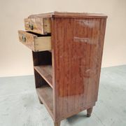 Art Deco Side Table in Walnut and Marble - 1930