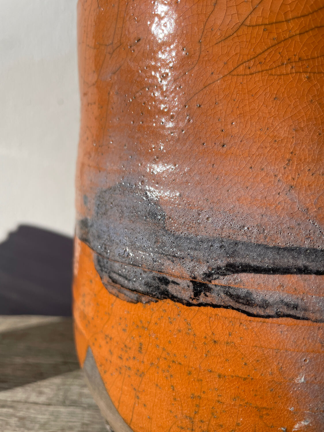 Raku vase / signed ceramic / handmade pottery