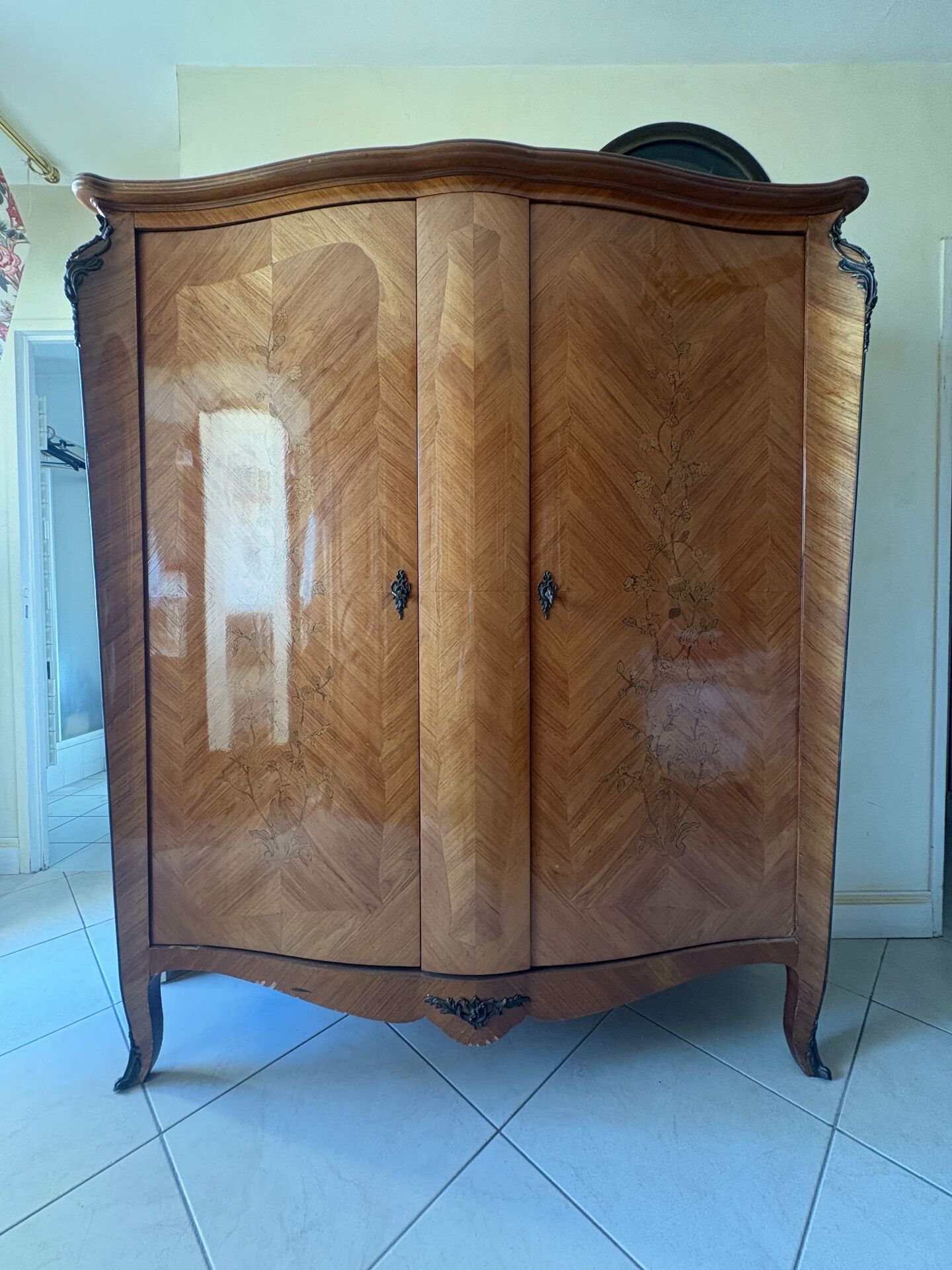 Louis XV style wardrobe with internal drawers.