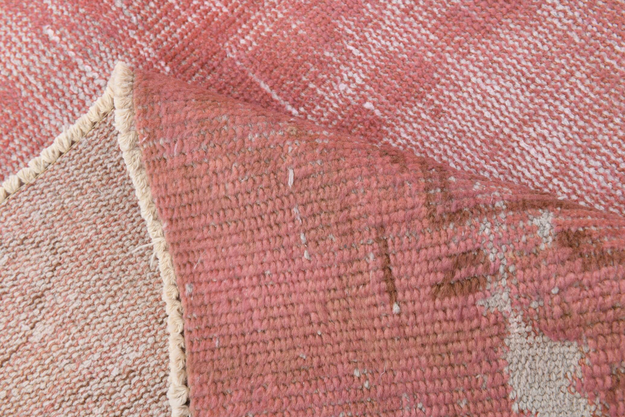 7x10 Blush Pink Vintage Rug, 216x304Cm