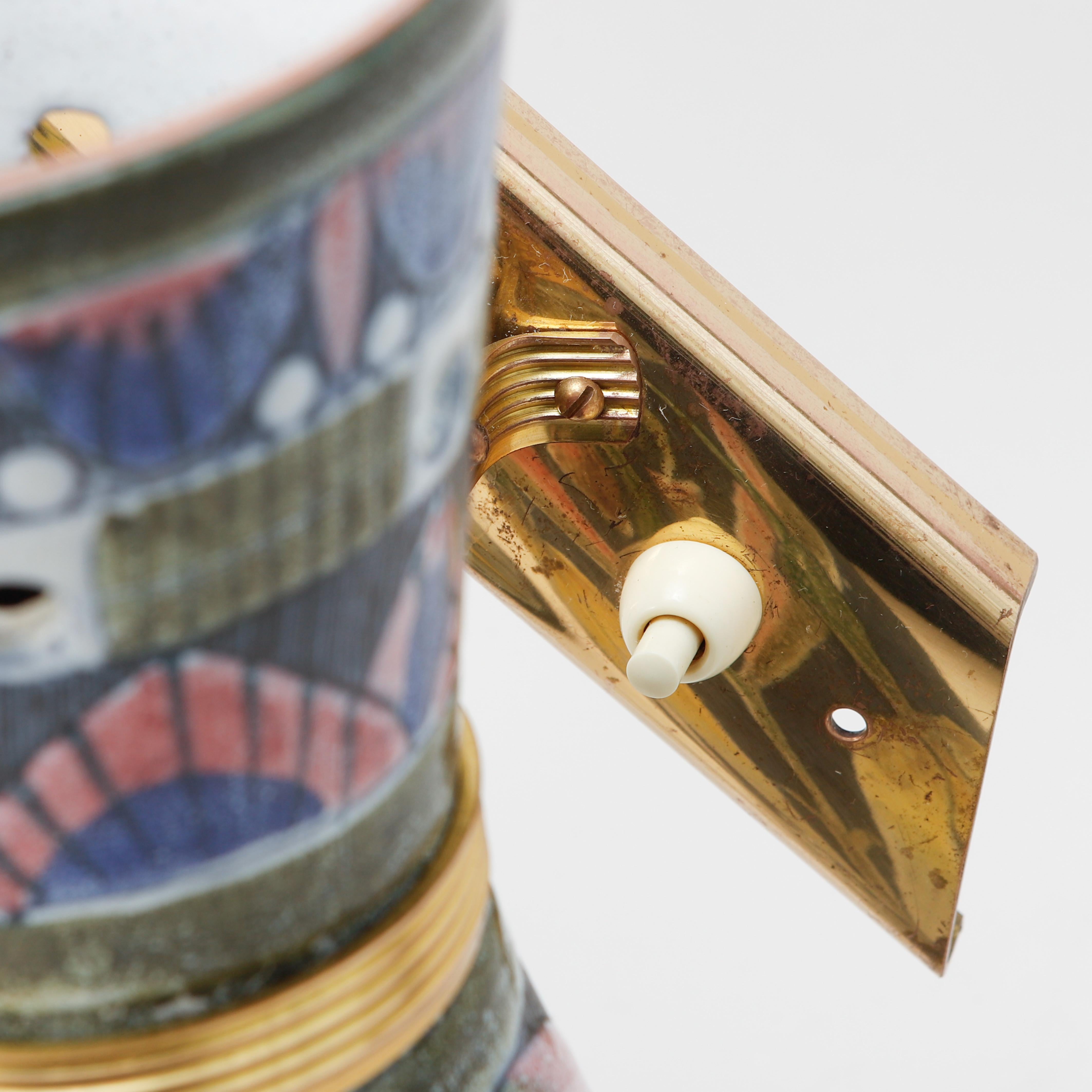 Pair of Tilgmans wall lights in hand-painted ceramic Unique Sweden 1960
