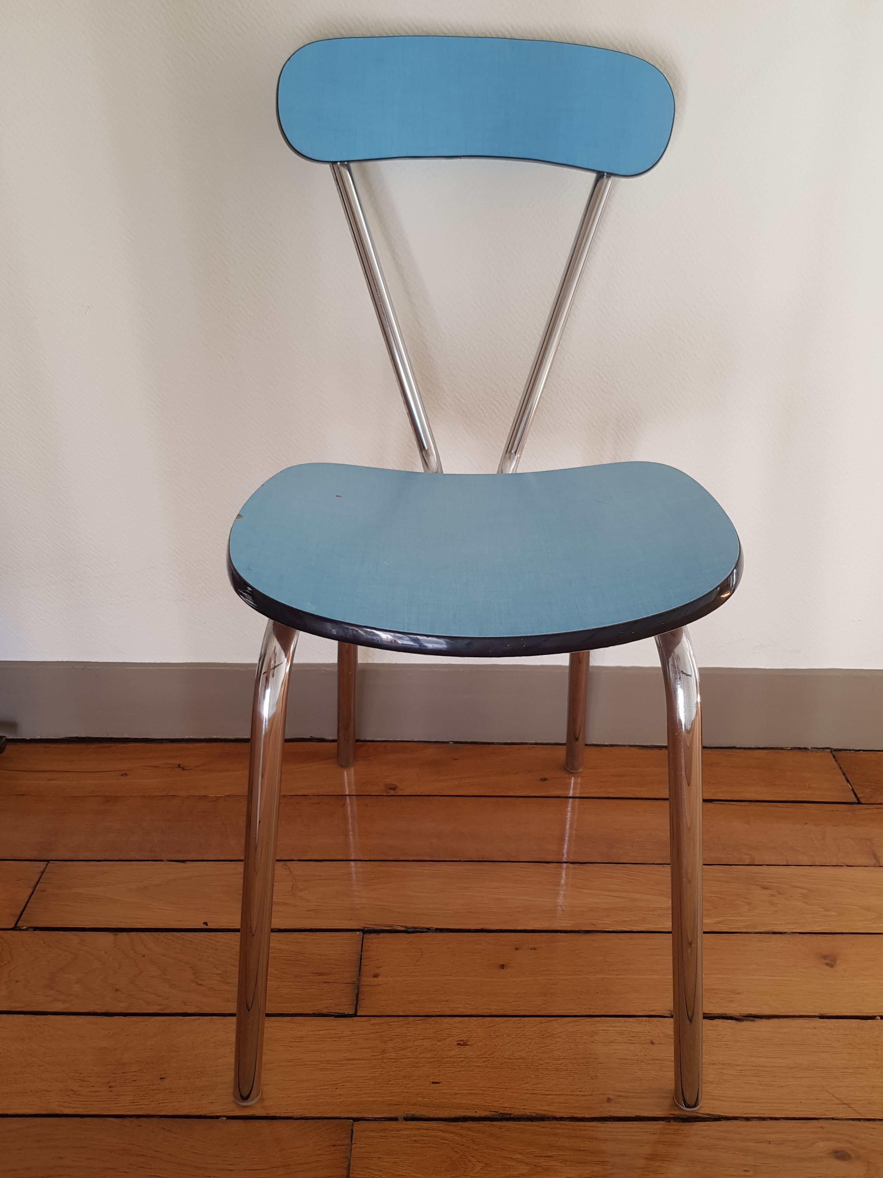 Blue formica chair