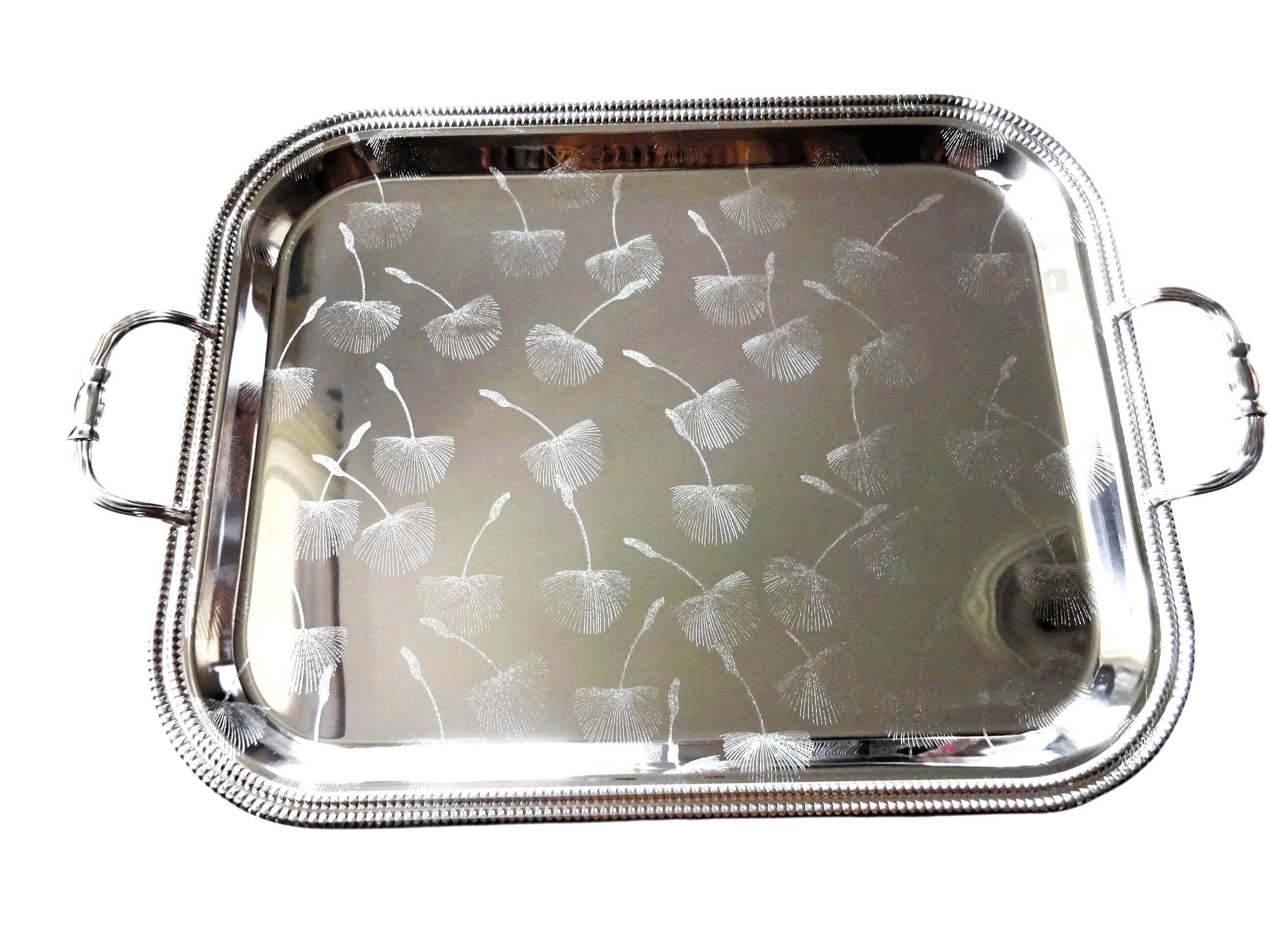 Rectangular polished iron electroplated tray