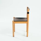 Ibisco hideleather beech stick chairs, Italy 1970, set of 2