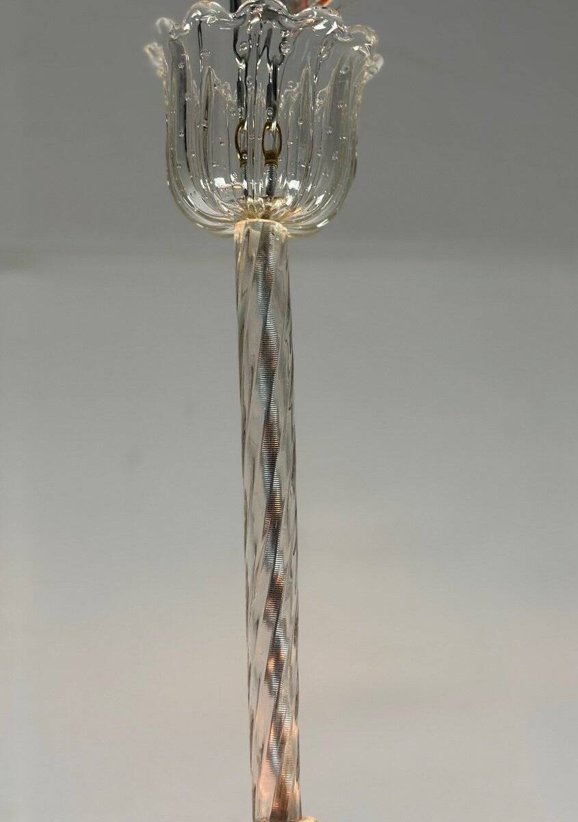Venetian chandelier in colorless murano glass circa 1940