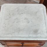 Old Chiffonier Bedside Table White Marble Top