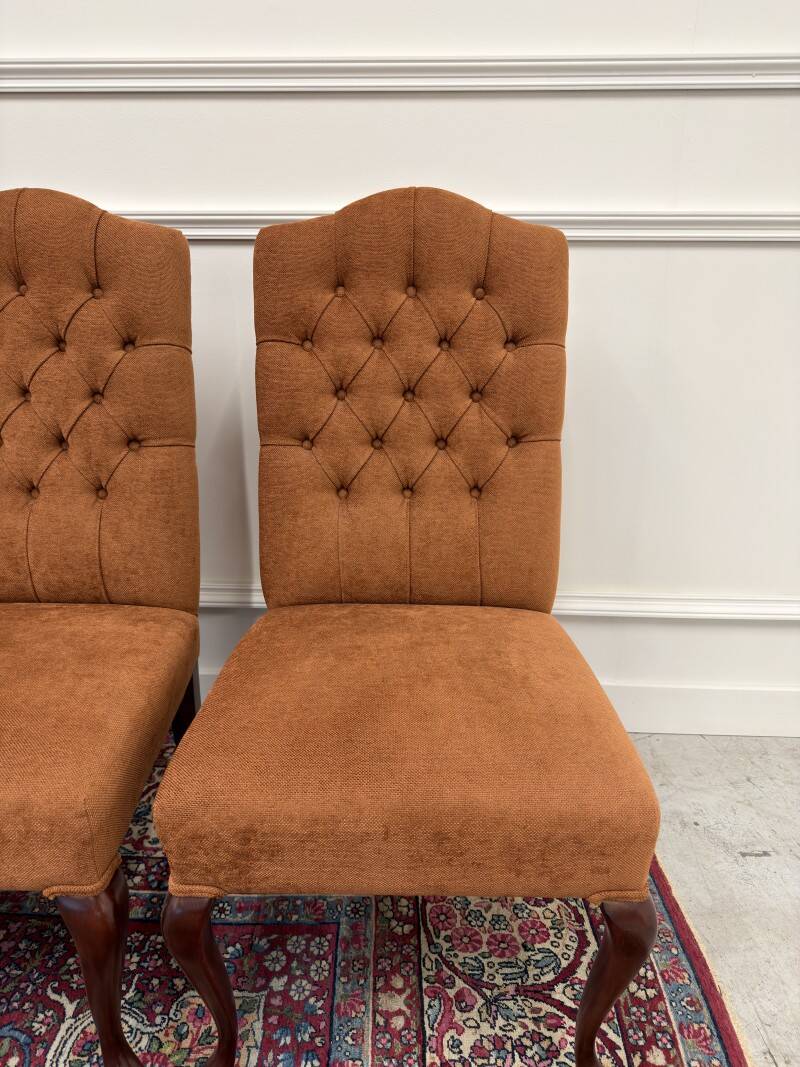 Set of Classic English Upholstered Chesterfield Chairs
