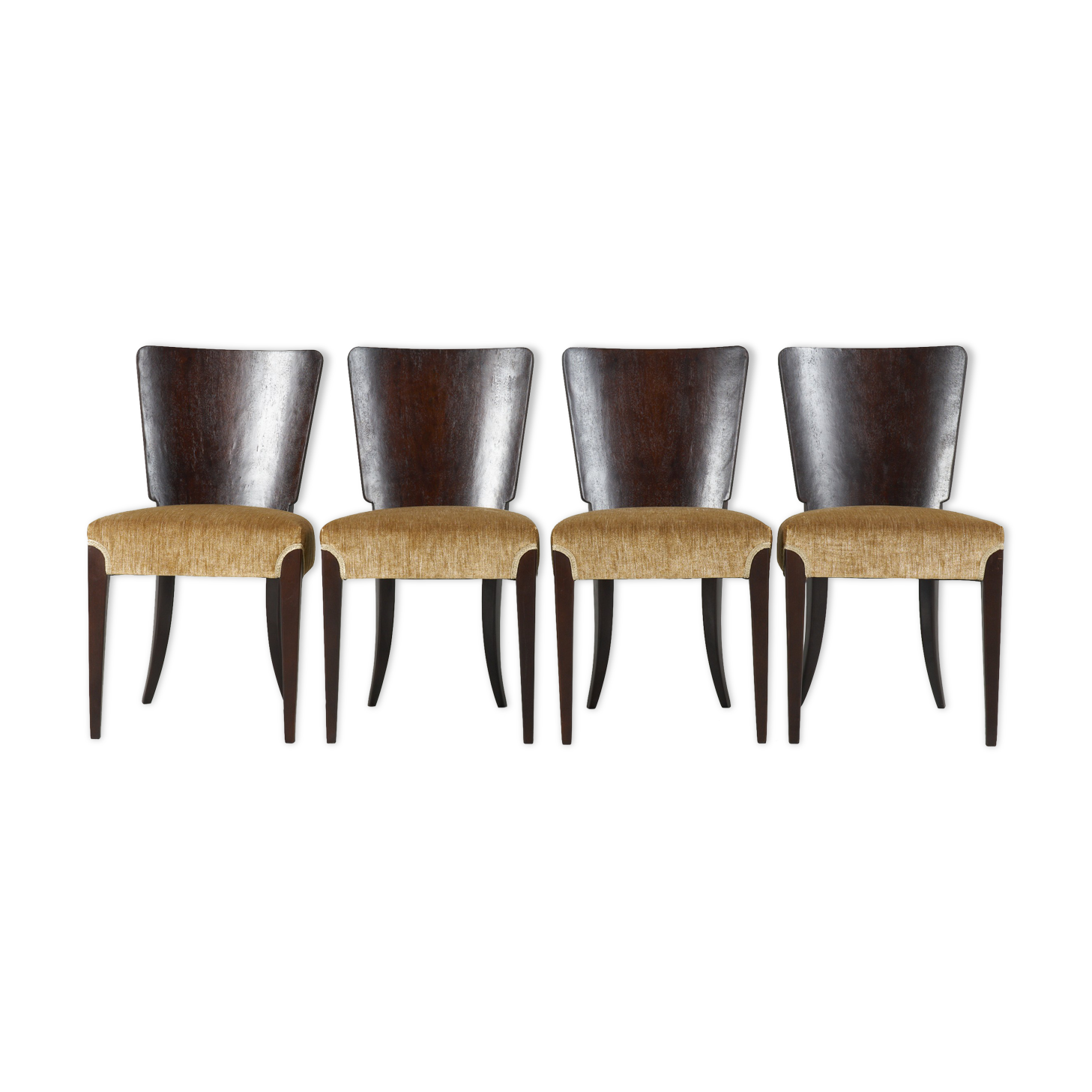 Set of 4 model h-214 j. halabala dining chairs, 30