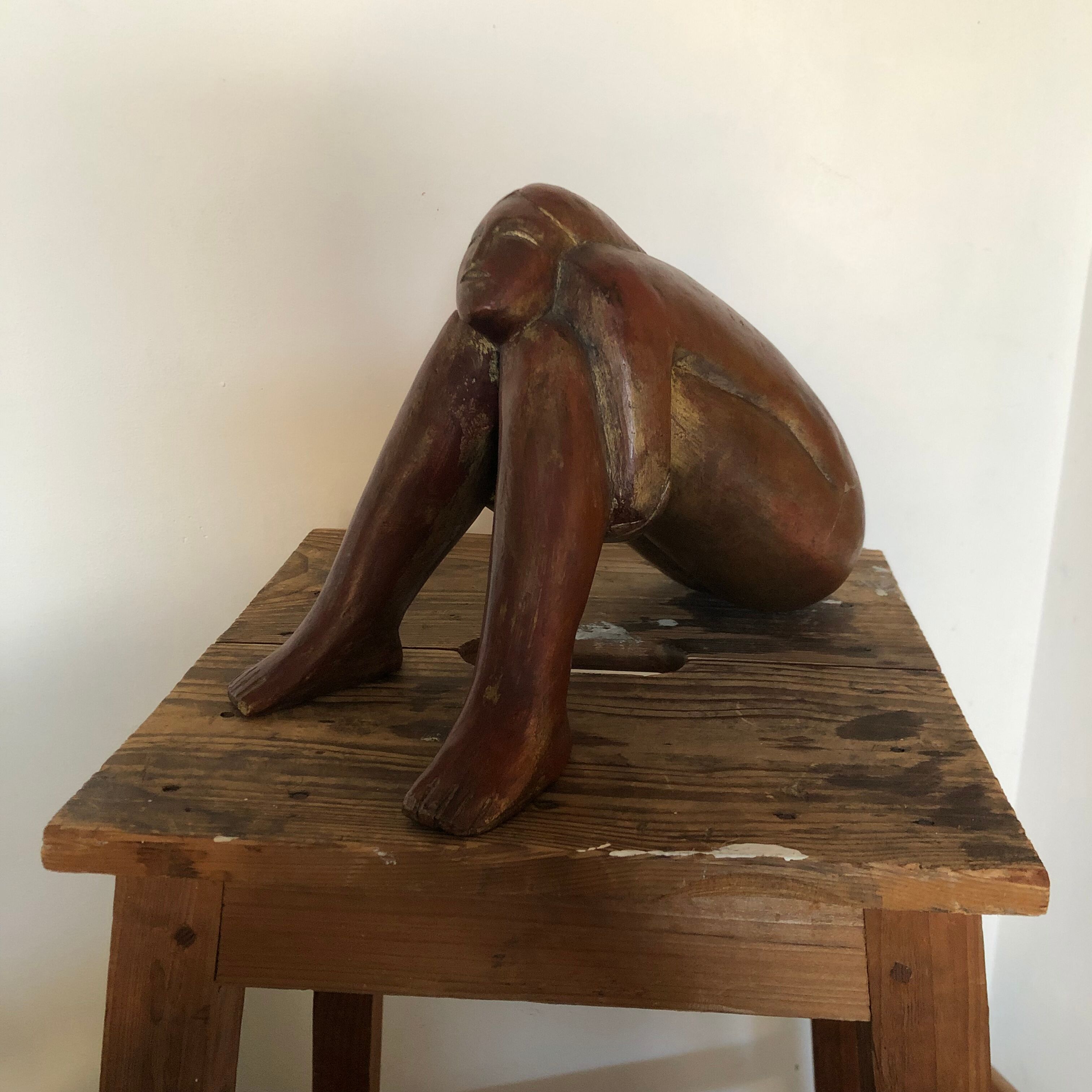 Sculpture of a woman in terracotta by Guy Callandreau circa 1980