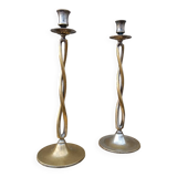 Pair of brass candelabra