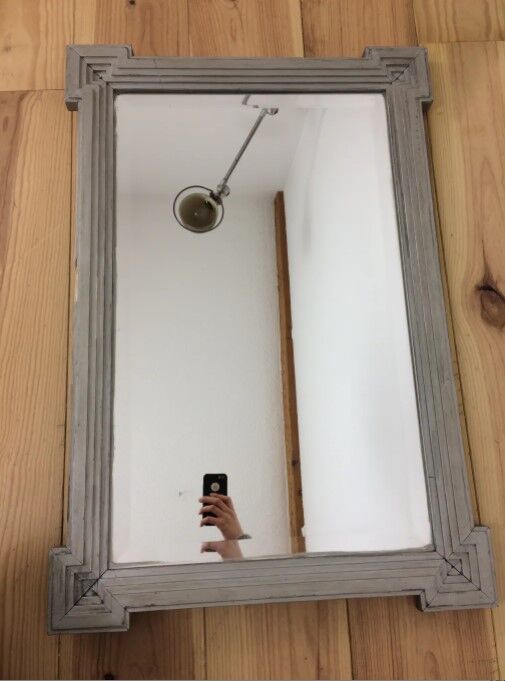 Miroir rectangulaire verre biseauté gris 55 x 80 cm