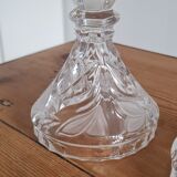 Pair of chiseled crystal candlesticks