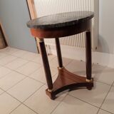 Gueridon Empire with columns, tripod, grey marble plateau