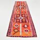 3x11 Pink Brown Vintage Kilim Runner Rug, 104x328Cm
