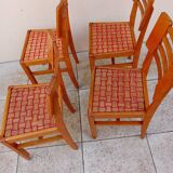 4 Cruége style  chairs, rare vintage wicker model