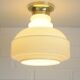 Vintage Ceiling Light Beige Glass Semi Flush Mount Lighting Redesign 1970's