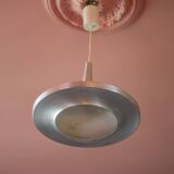 Space Age aluminum suspension, saucer suspension, vintage ceiling lamp, ceiling lamp