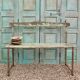 Banc en bois vert indien antique