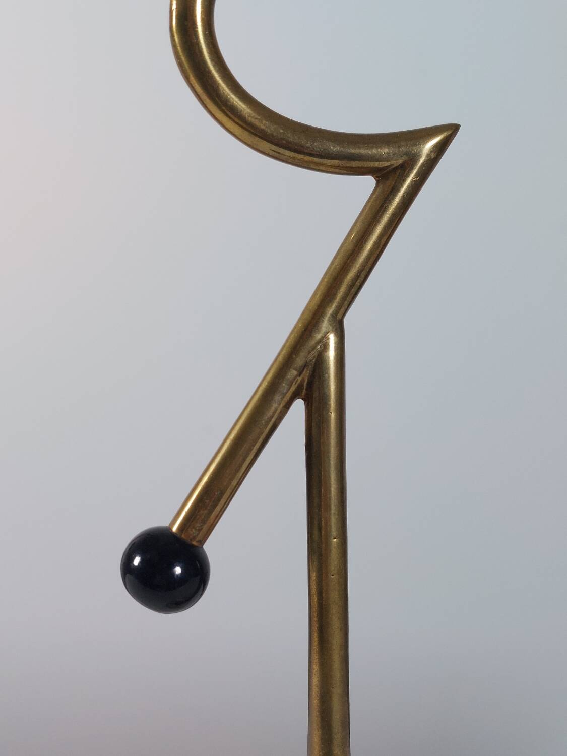 Vintage postmodern sculptural candlestick in chrome brass from the 1980s.