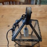 Brass and glass hanging lamp