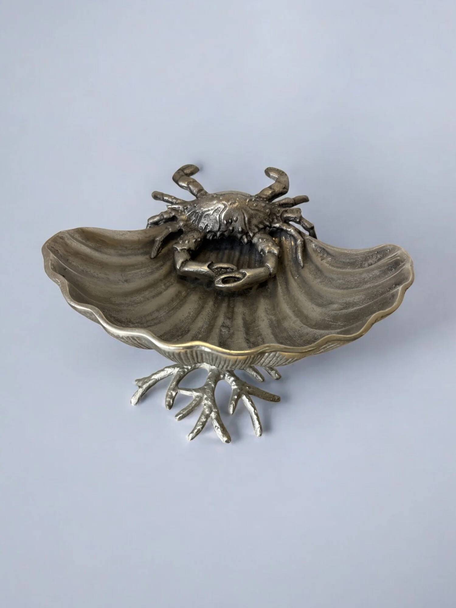 Crab & Shell aluminium centerpiece, France, 1980s