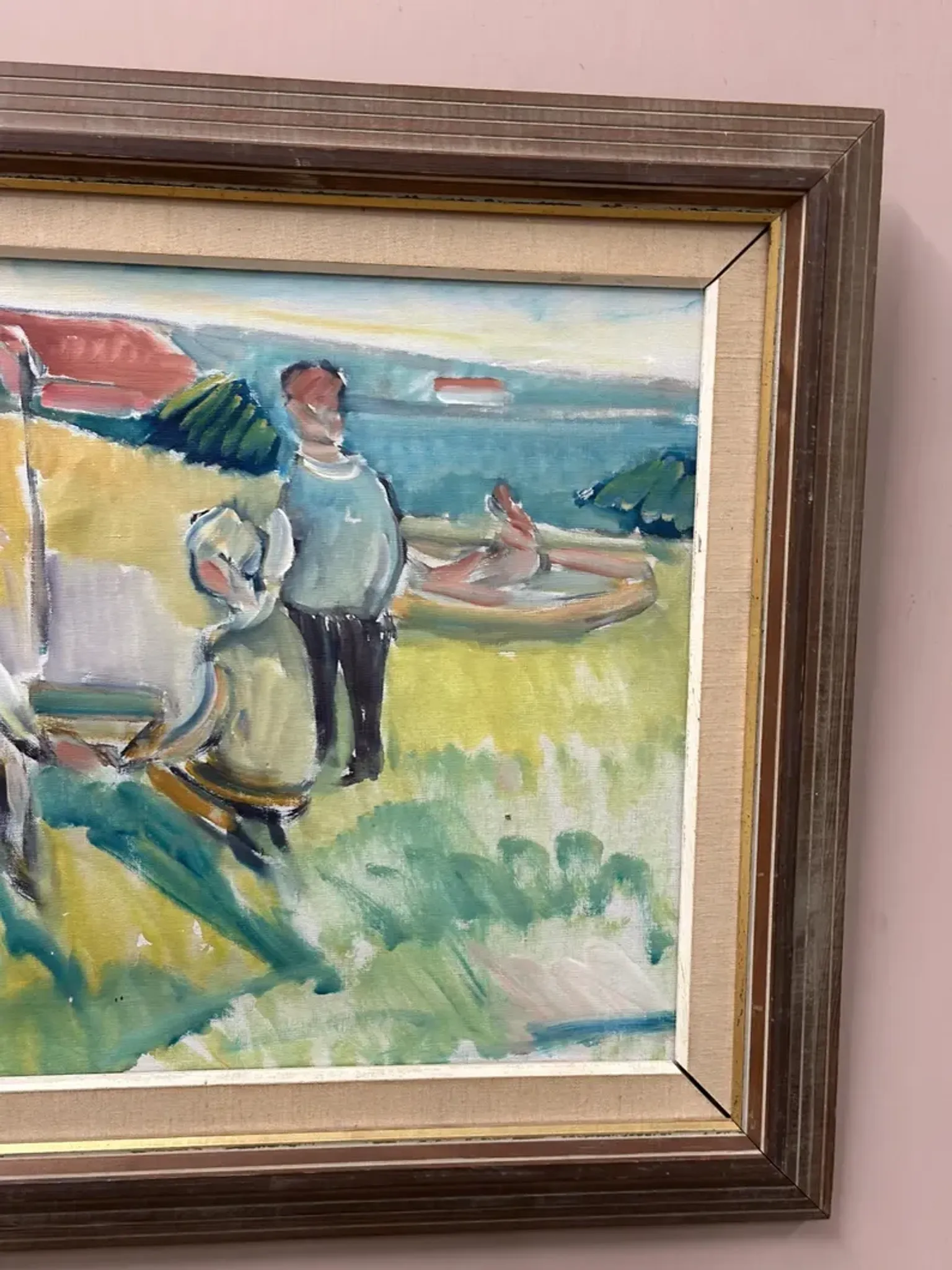 Original Swedish Oil on Canvas – “Friends” by Nils Sewerin – Vintage & Framed
