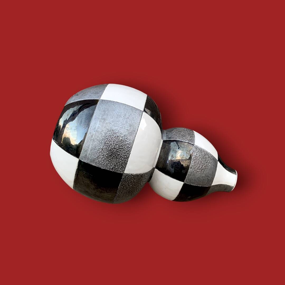 Large ceramic patchwork design vase Todo Mundo (Holland)