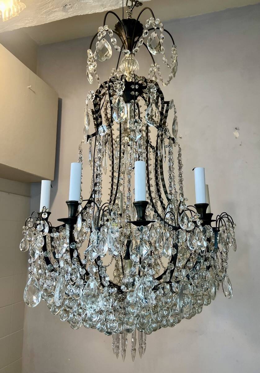Grand lustre cage italien