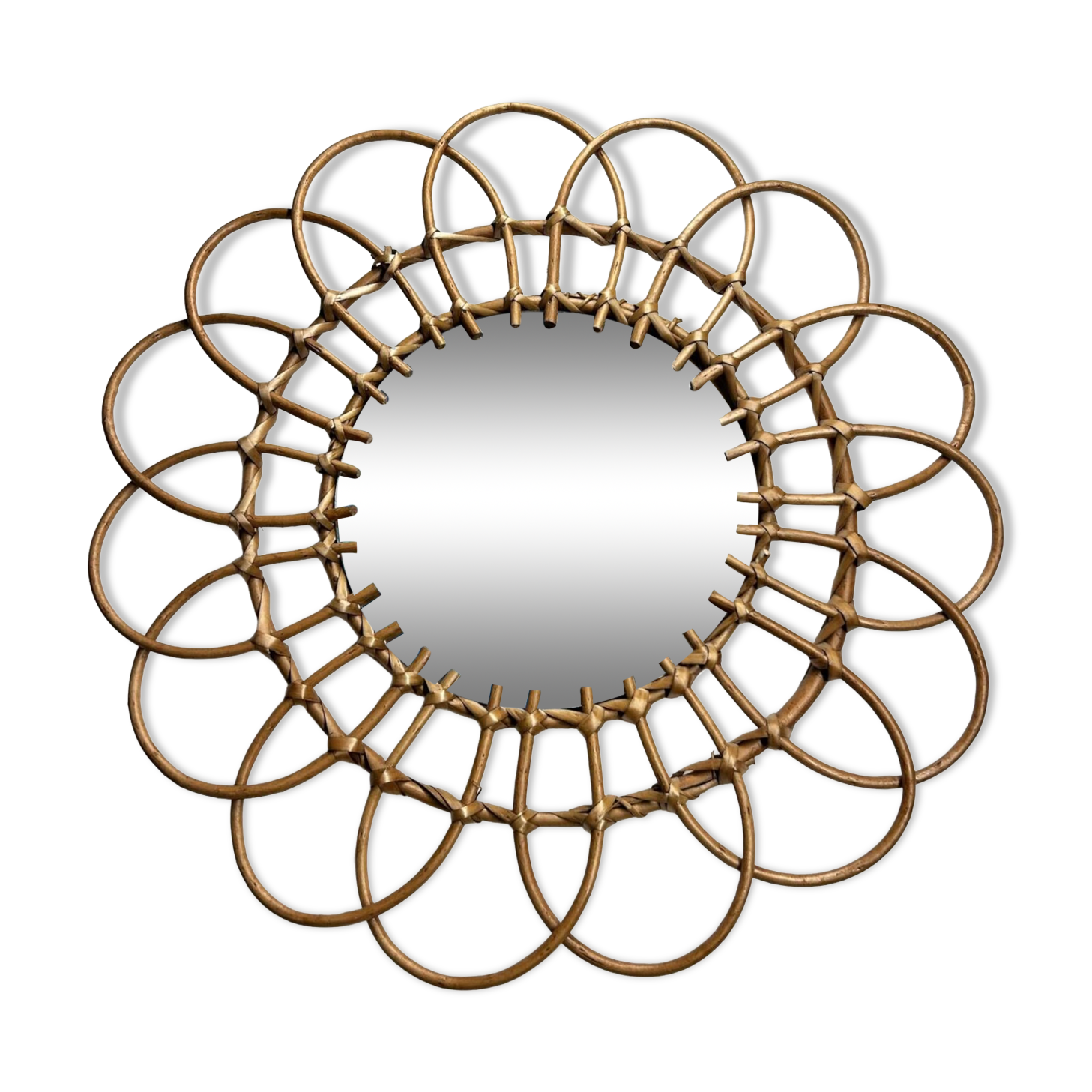 Rattan mirror from the 70s