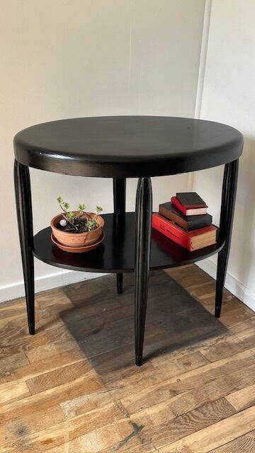 Gueridon console bois noir art déco