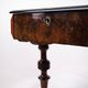 Antique sewing/side table with built-in storage - hand polished mahogany - turned legs - year 1890s