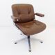 Martin Stoll brown leather office chair by Karl Dittert
