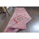 1970s Vintage Turkish Oushak Handmade Wool Cotton Pink Runner Rug 74x275