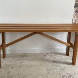 Folding bench in wood varnish vintage