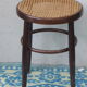 Stool Bistro, caned in varnished wood and former strapping