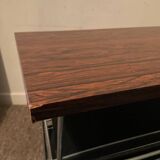 Vintage magazine rack with side table