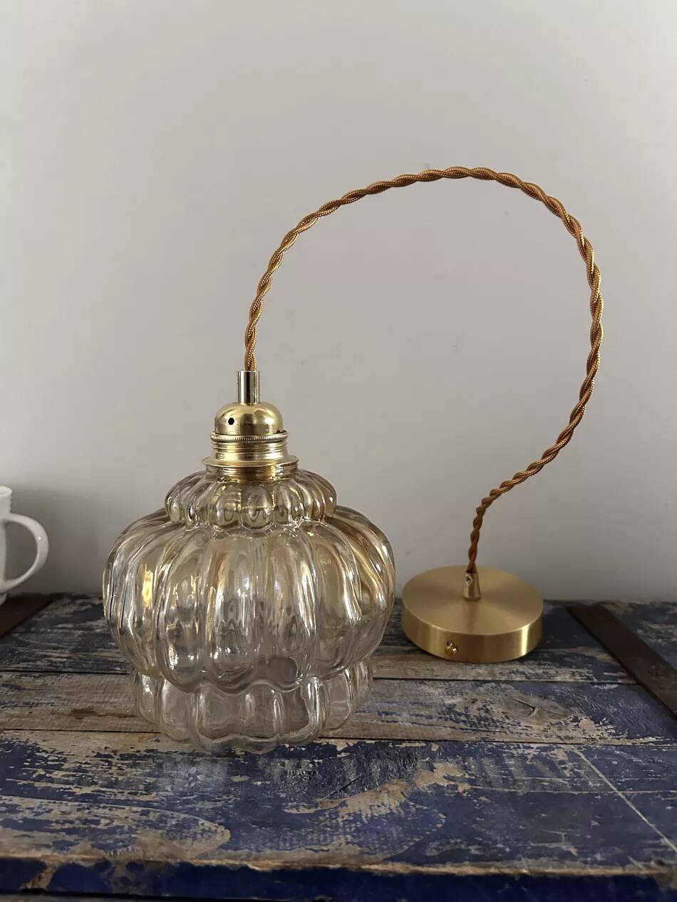 Amber glass pendant light