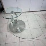 Table basse avec plateaux en verre dépliables