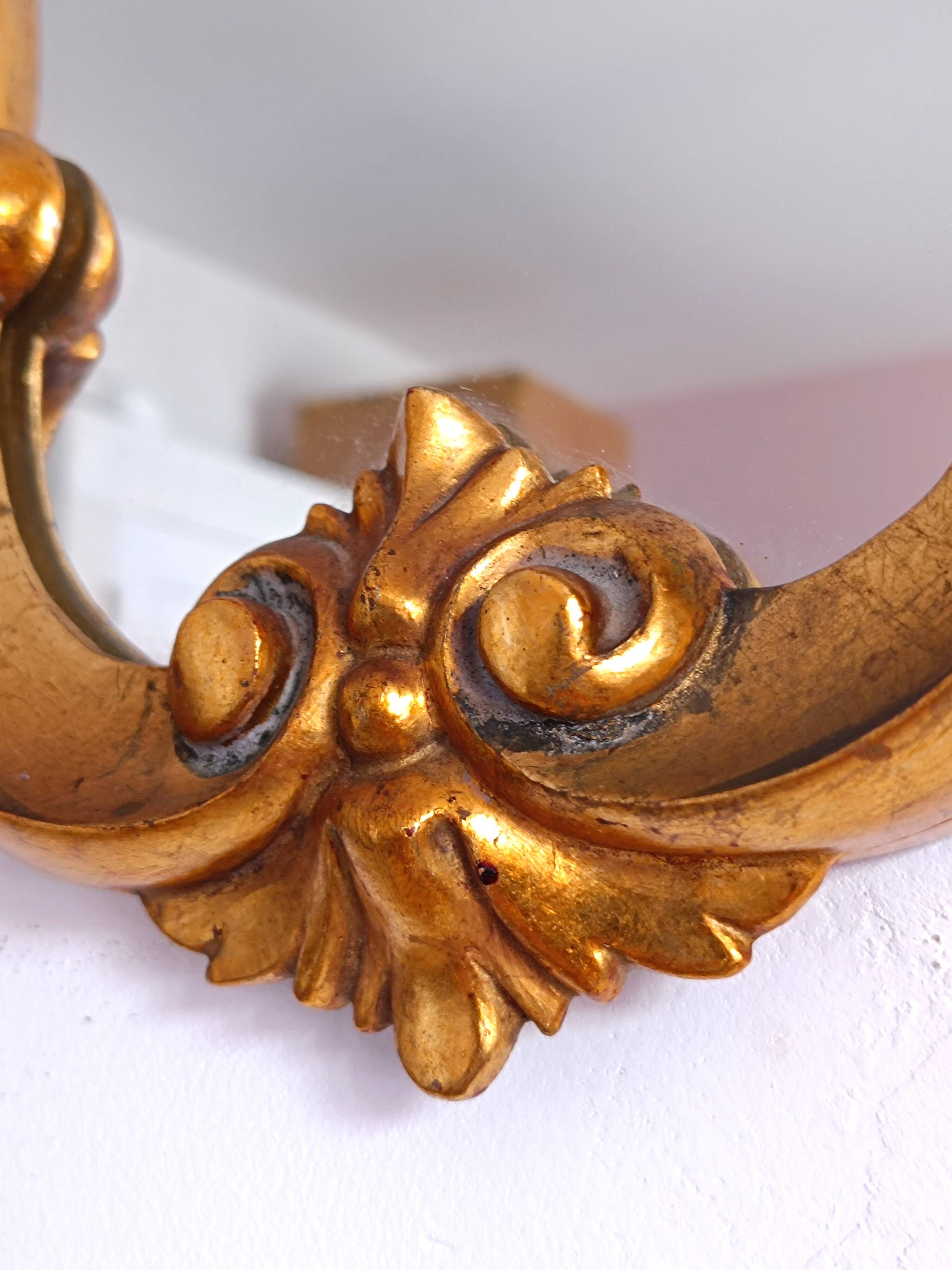 Baroque style gilded wooden mirror