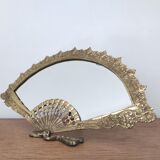 Miroir biseauté éventail laiton 38x20cm