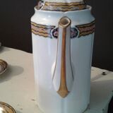 Fine porcelain coffee service art deco 21 pieces Limoges