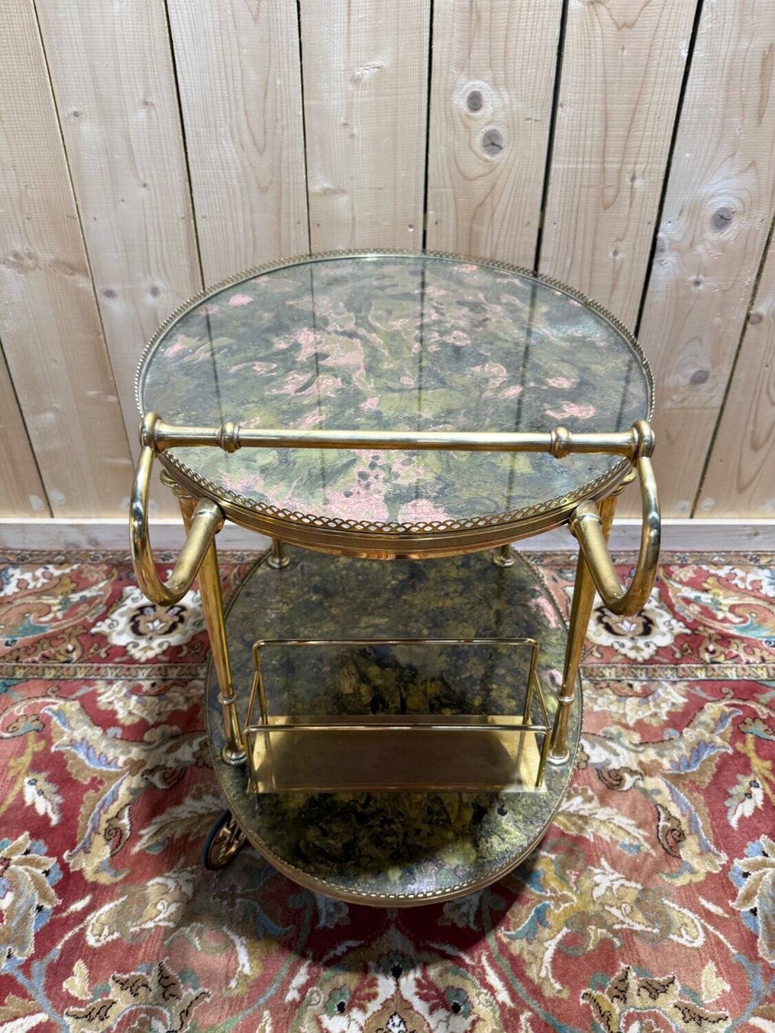 Service dessert in Louis XVI style – Brass & Faux Marble Trays – Year